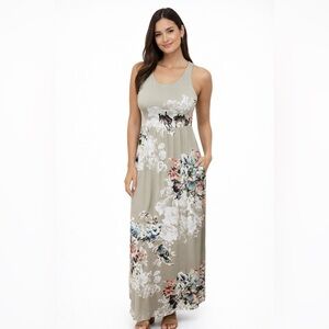 Jardin by Macris L Floral Sleeveless dress Womens No Tag  30” Chest floral maxi